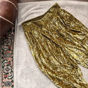 Anthropologie - Olive Green - Crushed Velvet Sweatpants